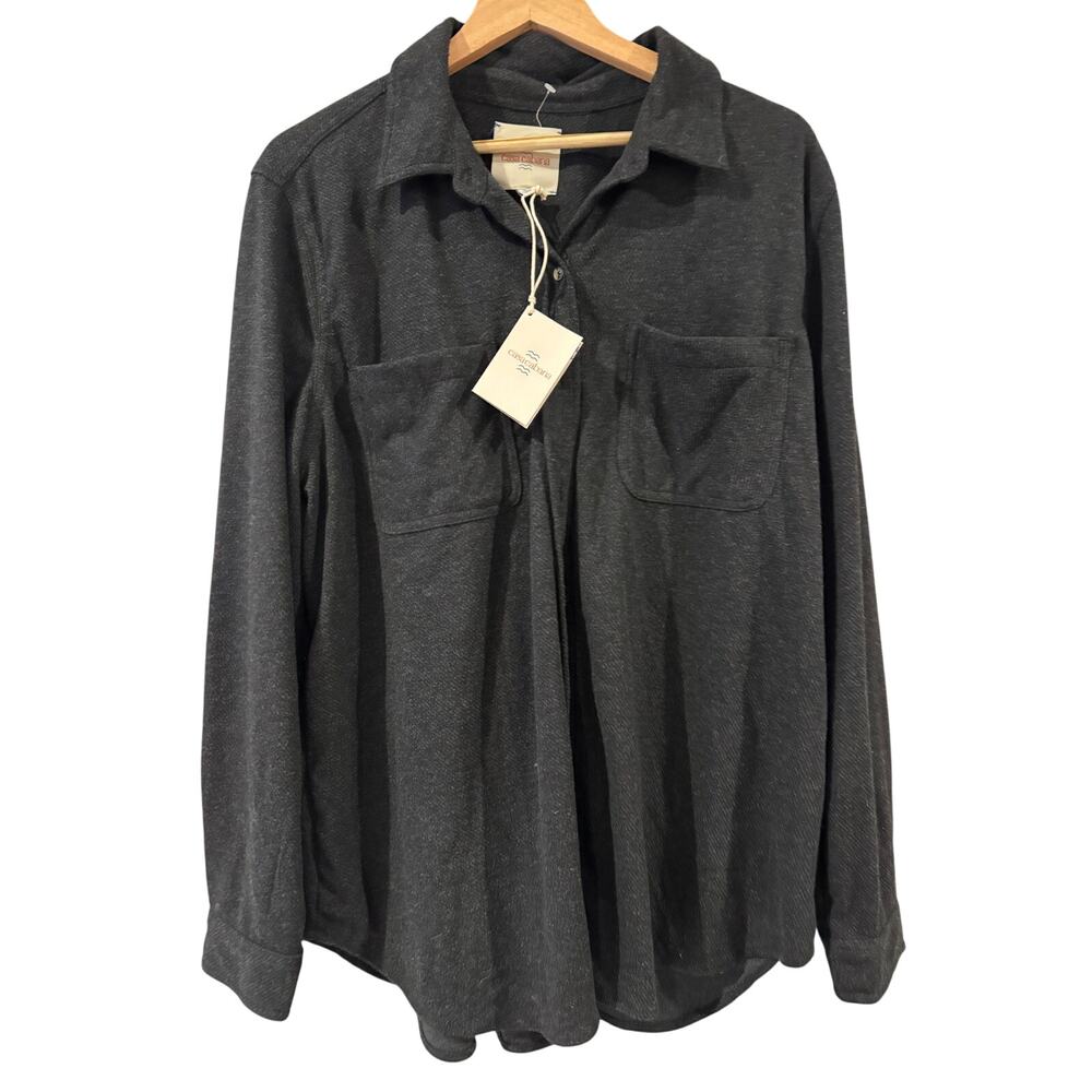 Casa Cabana Sienna Charcoal Heather Long Sleeve Button Down XXL